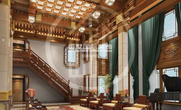 会客厅整体以禅意端庄的新中式风格装修打造，
在简洁的空间中加入端庄的中式木质点缀，
并辅以禅意精致的装饰墙面与清新的绿植，整体显得格外自然惬意。