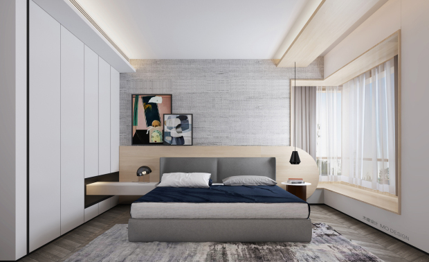 主卧：卧室线条干净简洁与整体空间融为一体。
