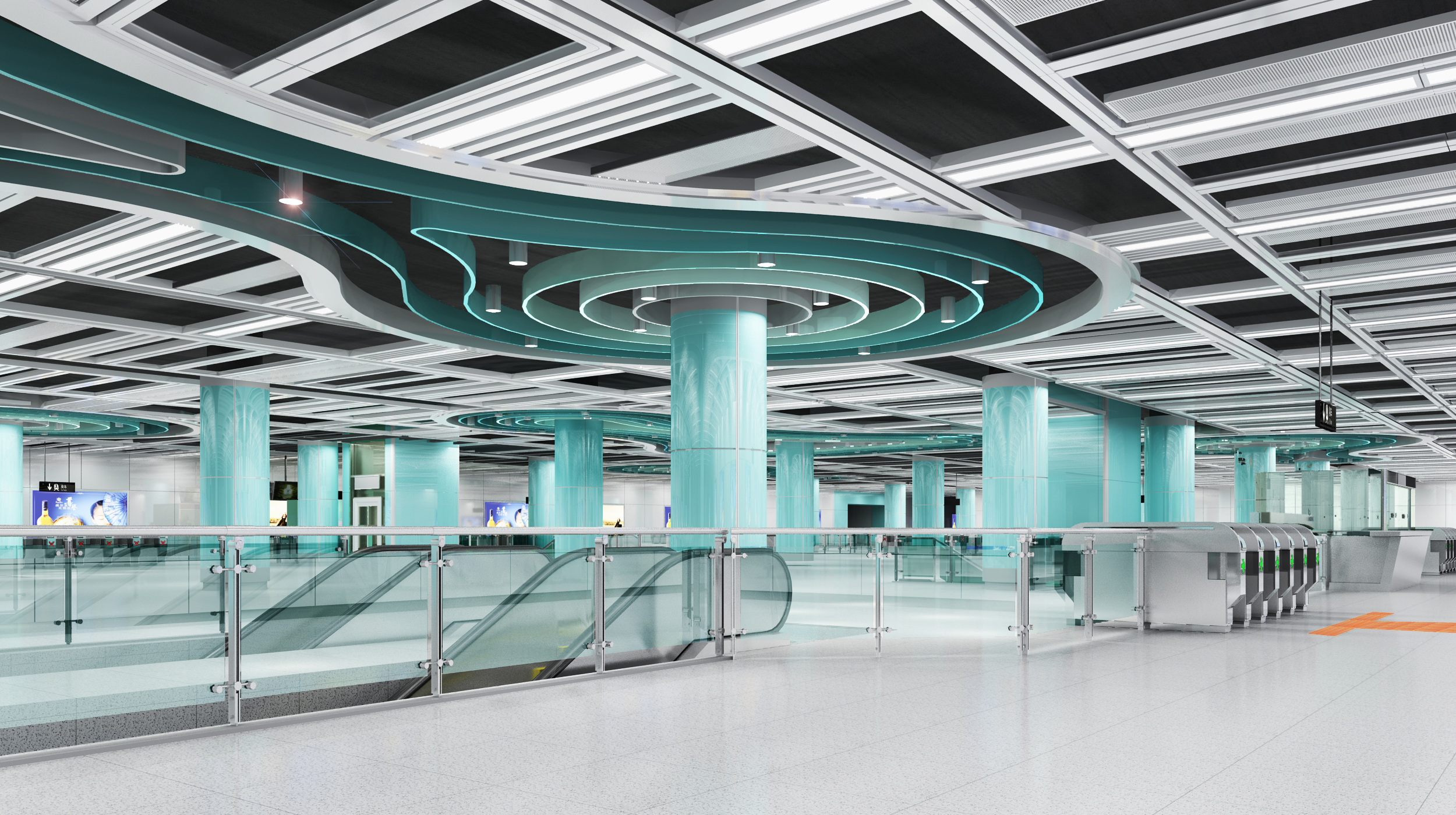 火车站地铁站车站站厅- 建E网3D模型下载网